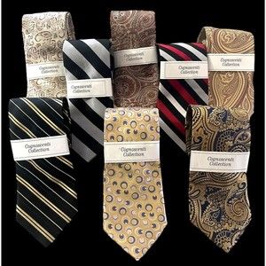 8 Piece Men’s Tie Lot Sugar Chicago 100 % Silk REPP 57/59 X 4" Cognoscenti Coll.